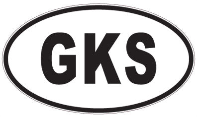GKS - 3 Letter Initials Oval Magnet