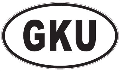 GKU - 3 Letter Initials Oval Magnet