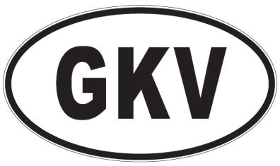GKV - 3 Letter Initials Oval Sticker