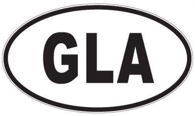 GLA - 3 Letter Initials Oval Sticker
