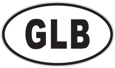 GLB - 3 Letter Initials Oval Sticker