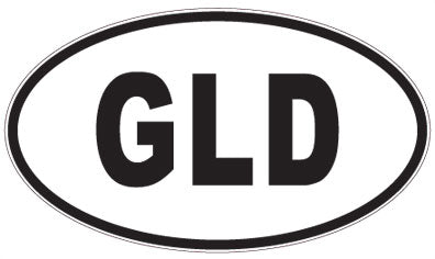 GLD - 3 Letter Initials Oval Sticker