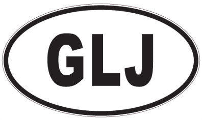 GLJ - 3 Letter Initials Oval Magnet