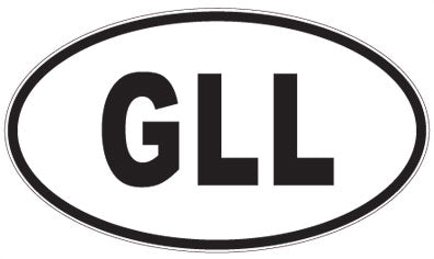 GLL - 3 Letter Initials Oval Sticker