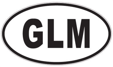 GLM - 3 Letter Initials Oval Sticker