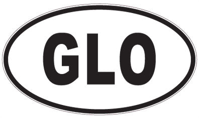 GLO - 3 Letter Initials Oval Sticker