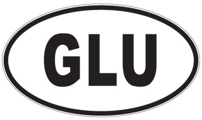 GLU - 3 Letter Initials Oval Sticker