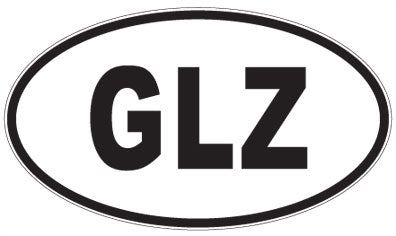 GLZ - 3 Letter Initials Oval Sticker