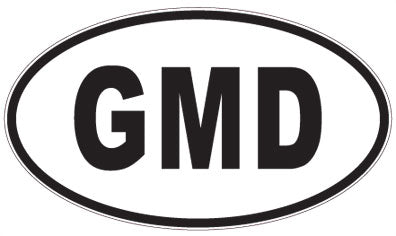 GMD - 3 Letter Initials Oval Magnet