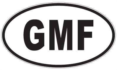 GMF - 3 Letter Initials Oval Sticker
