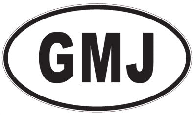 GMJ - 3 Letter Initials Oval Sticker