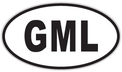 GML - 3 Letter Initials Oval Sticker