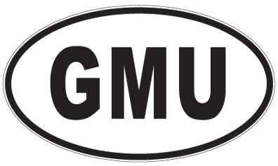 GMU - 3 Letter Initials Oval Sticker