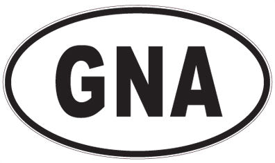 GNA - 3 Letter Initials Oval Sticker