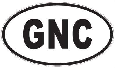 GNC - 3 Letter Initials Oval Sticker