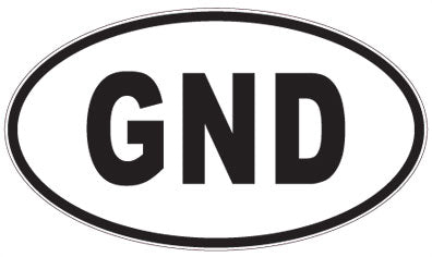 GND - 3 Letter Initials Oval Sticker