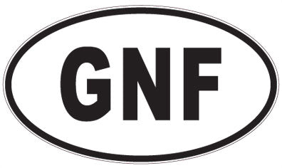 GNF - 3 Letter Initials Oval Magnet
