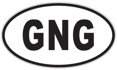 GNG - 3 Letter Initials Oval Magnet