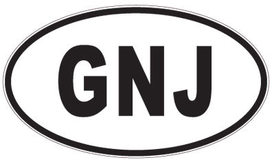 GNJ - 3 Letter Initials Oval Magnet