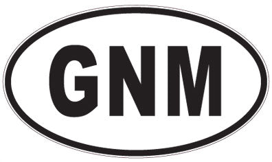GNM - 3 Letter Initials Oval Magnet