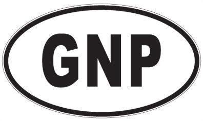 GNP - 3 Letter Initials Oval Magnet