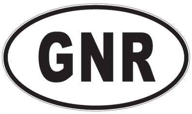 GNR - 3 Letter Initials Oval Sticker