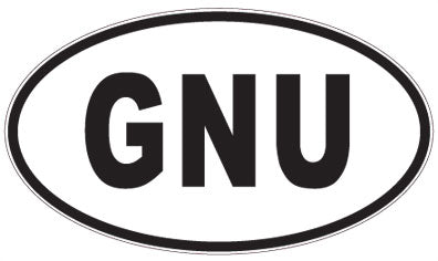 GNU - 3 Letter Initials Oval Magnet
