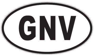 GNV - 3 Letter Initials Oval Sticker