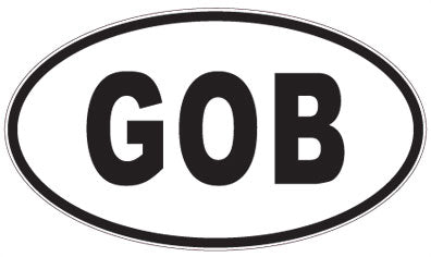 GOB - 3 Letter Initials Oval Magnet