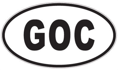 GOC - 3 Letter Initials Oval Sticker