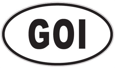GOI - 3 Letter Initials Oval Magnet