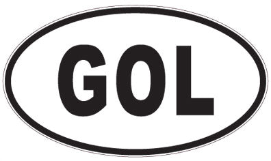 GOL - 3 Letter Initials Oval Sticker