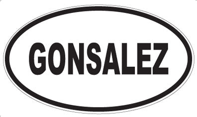 GONSALEZ - Oval Magnet
