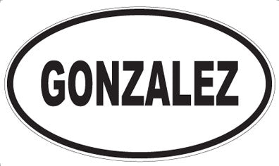 GONZALEZ - Oval Magnet