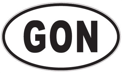 GON - 3 Letter Initials Oval Magnet