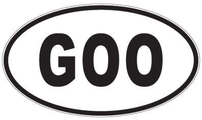 GOO - 3 Letter Initials Oval Sticker
