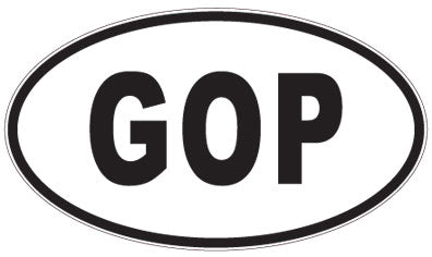 GOP - 3 Letter Initials Oval Sticker