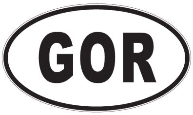 GOR - 3 Letter Initials Oval Sticker