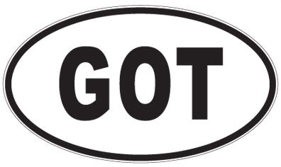 GOT - 3 Letter Initials Oval Magnet