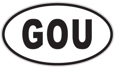 GOU - 3 Letter Initials Oval Sticker