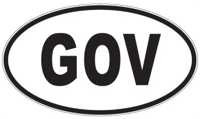 GOV - 3 Letter Initials Oval Sticker