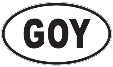 GOY - 3 Letter Initials Oval Magnet