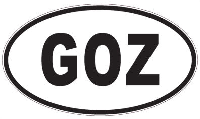 GOZ - 3 Letter Initials Oval Magnet
