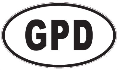 GPD - 3 Letter Initials Oval Sticker