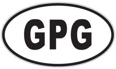 GPG - 3 Letter Initials Oval Sticker
