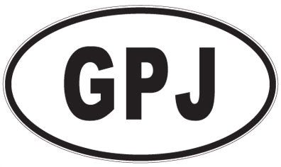 GPJ - 3 Letter Initials Oval Magnet