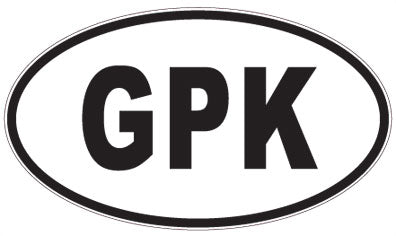 GPK - 3 Letter Initials Oval Magnet