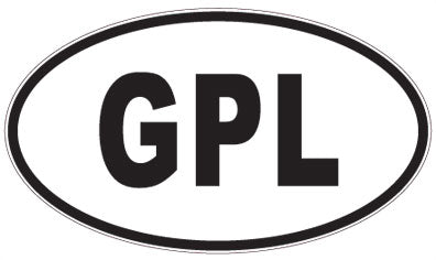 GPL - 3 Letter Initials Oval Magnet