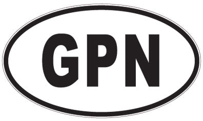 GPN - 3 Letter Initials Oval Sticker