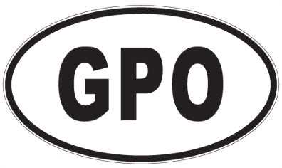 GPO - 3 Letter Initials Oval Magnet